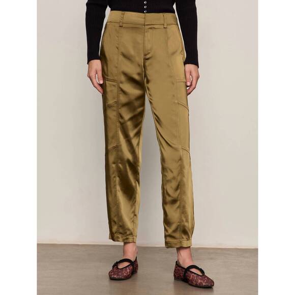 NEW SANCTUARY sahara satin tapered pants in dirty martini